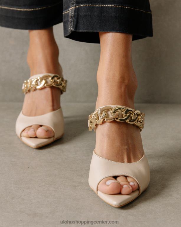 daisy - bele usnjene mule ženske Alohas 0D4R8534