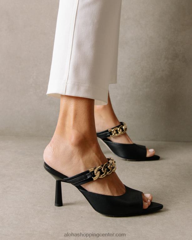 daisy - črne usnjene mule ženske Alohas 0D4R8536