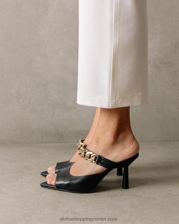 daisy - črne usnjene mule ženske Alohas 0D4R8536