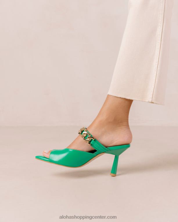 daisy shiny - zelene usnjene mule ženske Alohas 0D4R8535