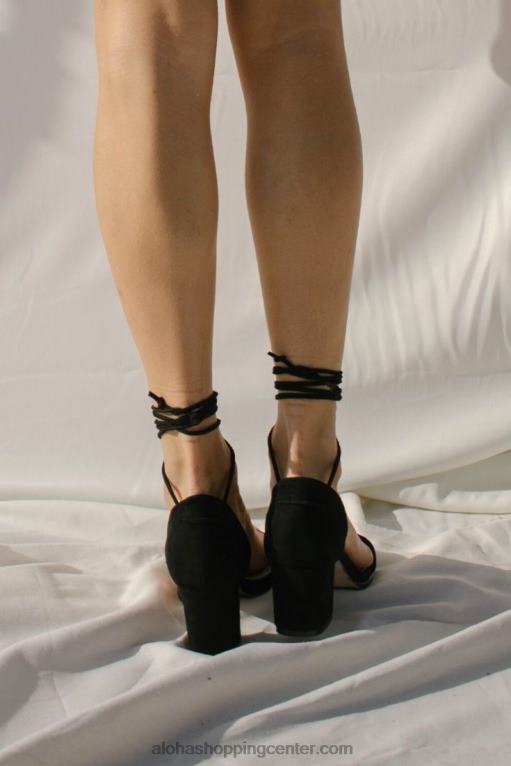 dakota - črni sandali iz semiša ženske Alohas 0D4R8248