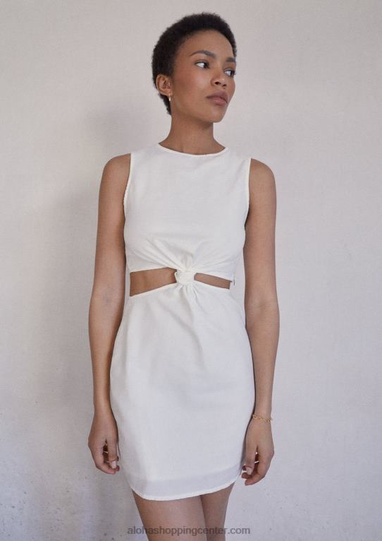 dally - bela bombažna obleka ženske Alohas 0D4R8910