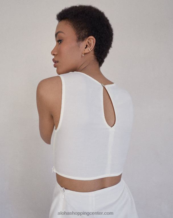 dally - bela bombažna obleka ženske Alohas 0D4R8910