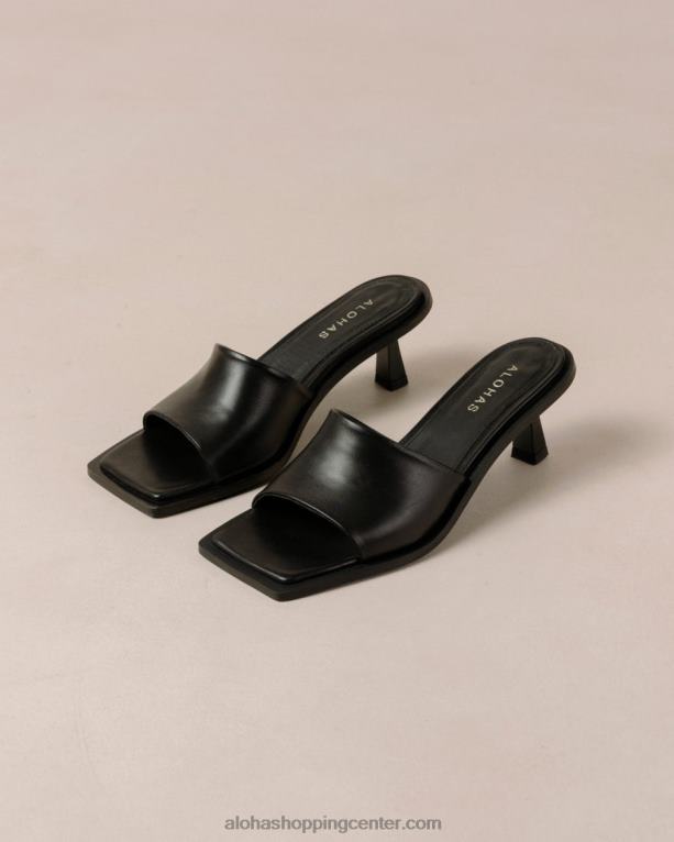 daphne - črni usnjeni sandali ženske Alohas 0D4R8589