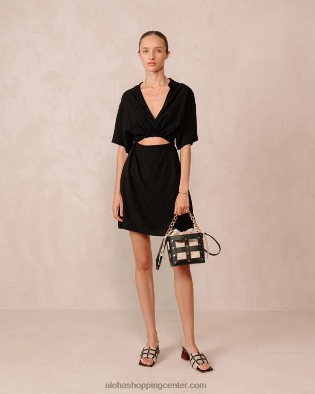 diorit - črni in bež usnjeni sandali ženske Alohas 0D4R8398