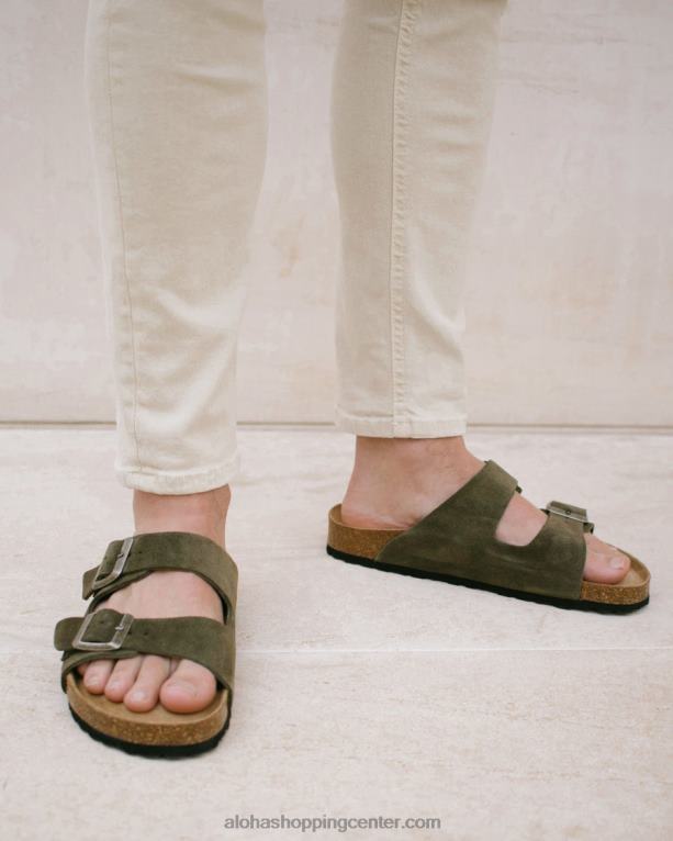 domači pašček - zeleni usnjeni sandali ženske Alohas 0D4R8563