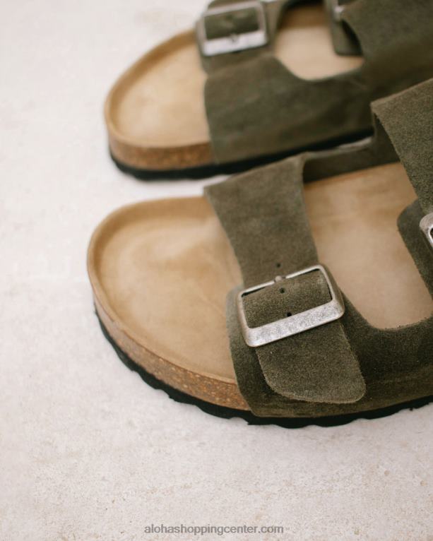 domači pašček - zeleni usnjeni sandali ženske Alohas 0D4R8563