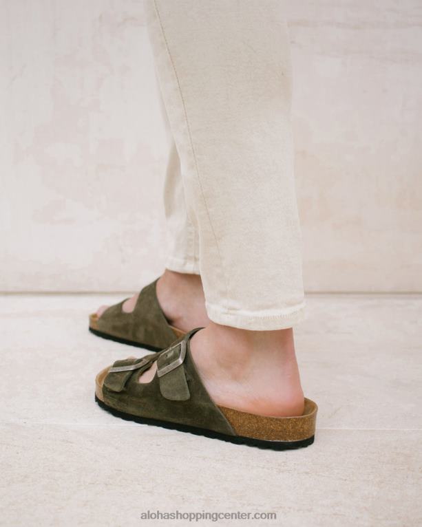 domači pašček - zeleni usnjeni sandali ženske Alohas 0D4R8563