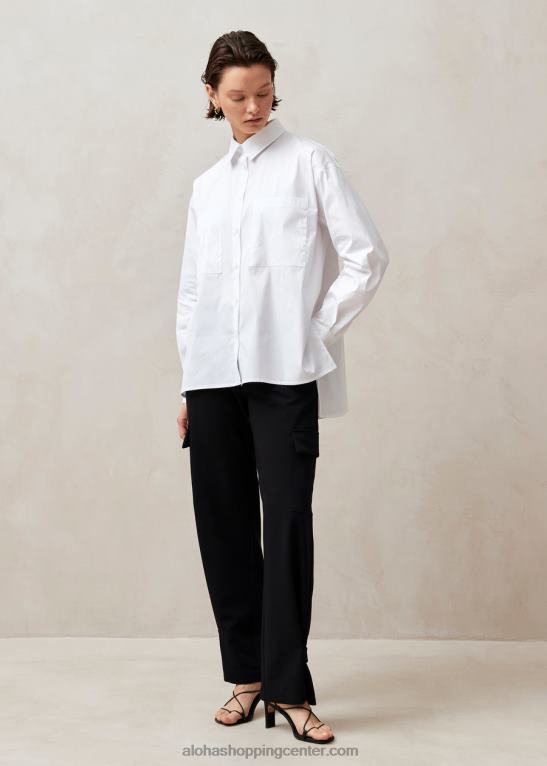 domenica - bela bombažna srajca ženske Alohas 0D4R8626