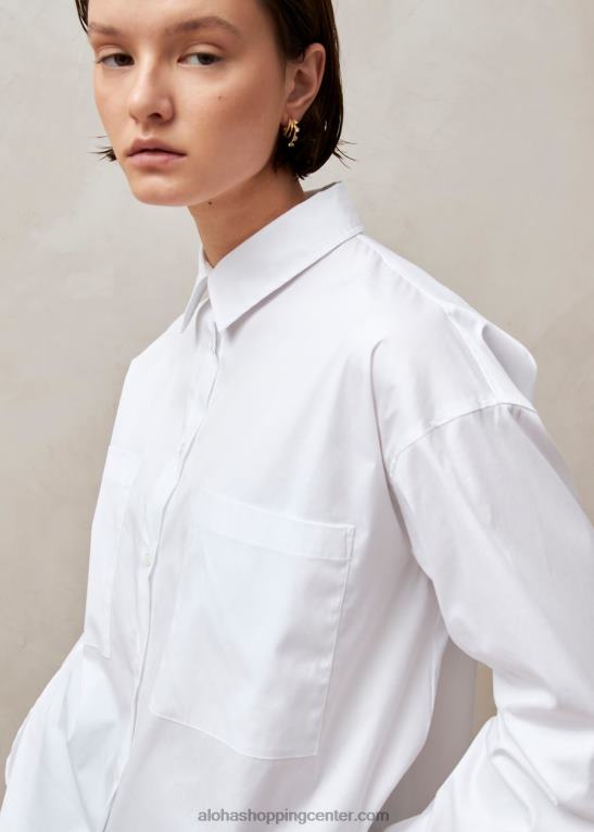 domenica - bela bombažna srajca ženske Alohas 0D4R8626