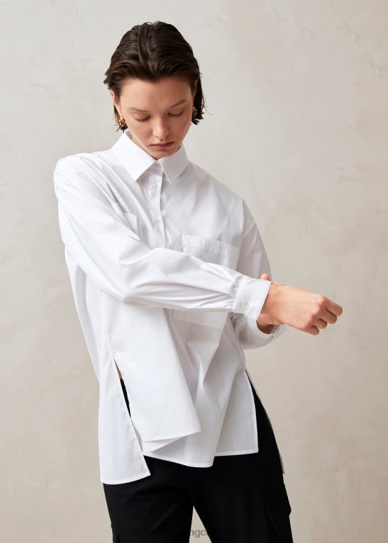 domenica - bela bombažna srajca ženske Alohas 0D4R8626