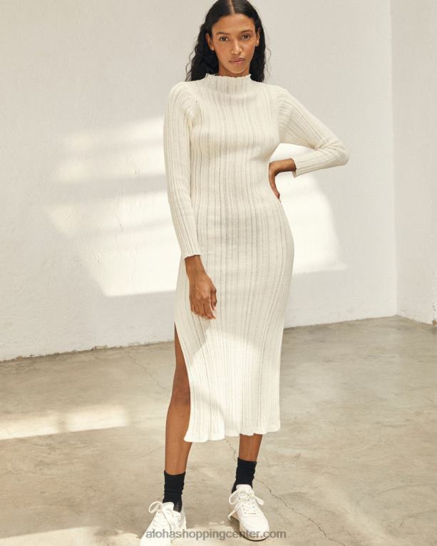 donna - bela pletena obleka ženske Alohas 0D4R8648