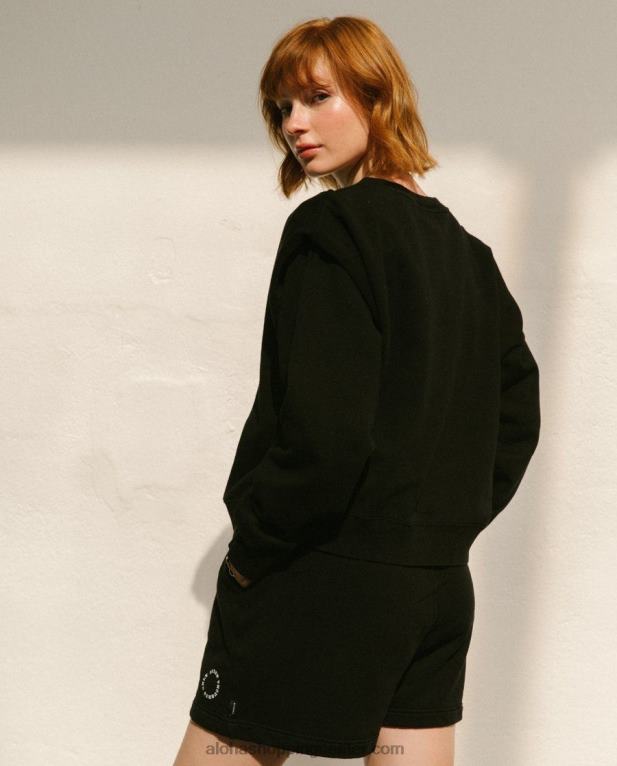 doppio - črn bombažni vrh ženske Alohas 0D4R81001