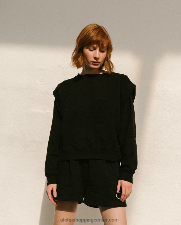 doppio - črn bombažni vrh ženske Alohas 0D4R81001