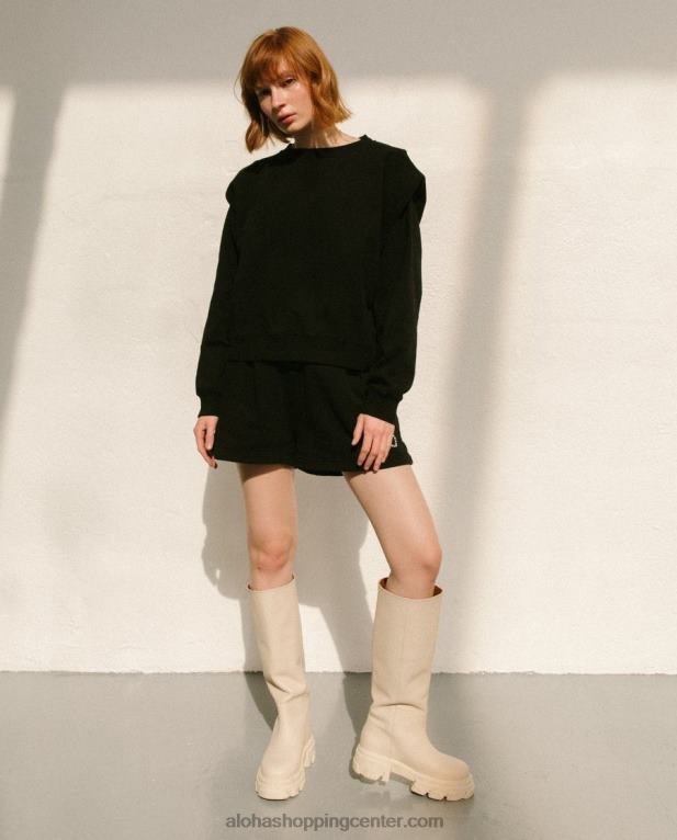 doppio - črn bombažni vrh ženske Alohas 0D4R81001