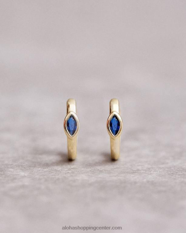 dragulj - modri uhani s čepki ženske Alohas 0D4R81086