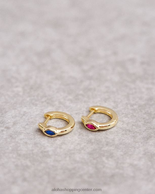 dragulj - modri uhani s čepki ženske Alohas 0D4R81086