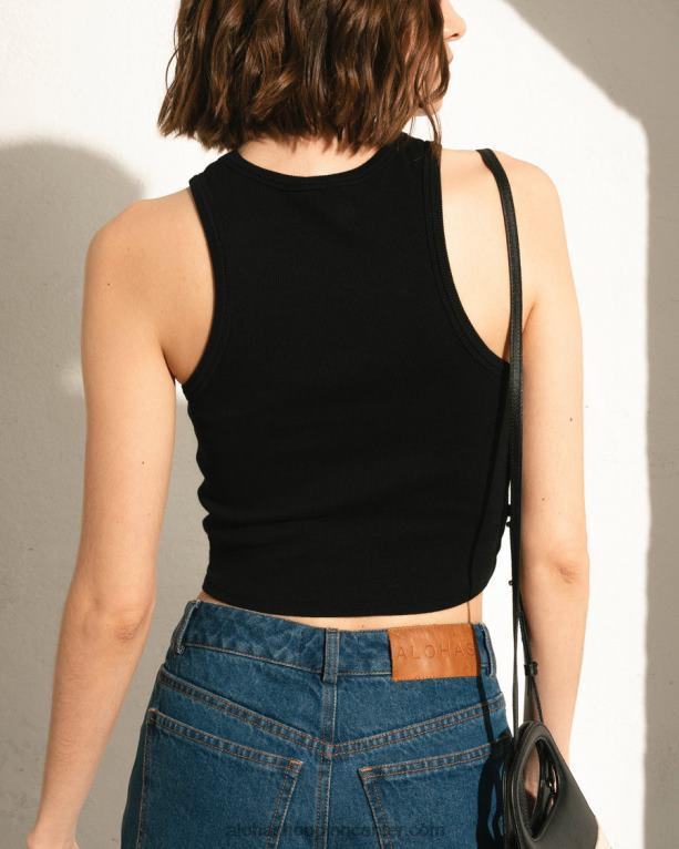 dvig - črn bombažni top ženske Alohas 0D4R8853