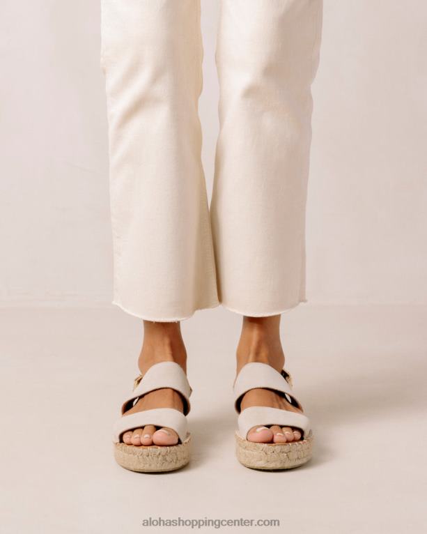 dvojni trak - bež semiš espadrile ženske Alohas 0D4R8325