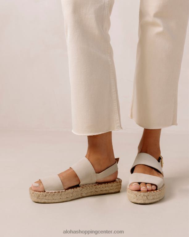 dvojni trak - bež semiš espadrile ženske Alohas 0D4R8325