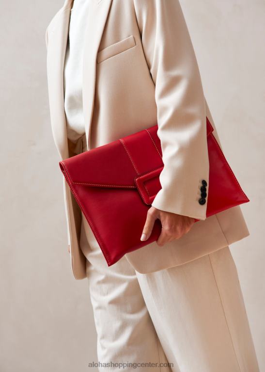 e - rdeča usnjena torbica ženske Alohas 0D4R81212