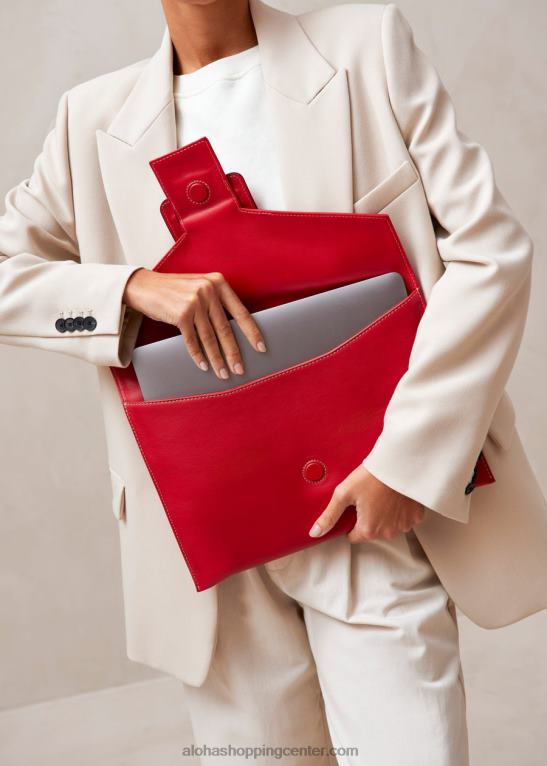 e - rdeča usnjena torbica ženske Alohas 0D4R81212