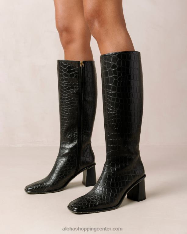 east apple alli - črni veganski usnjeni škornji ženske Alohas 0D4R857