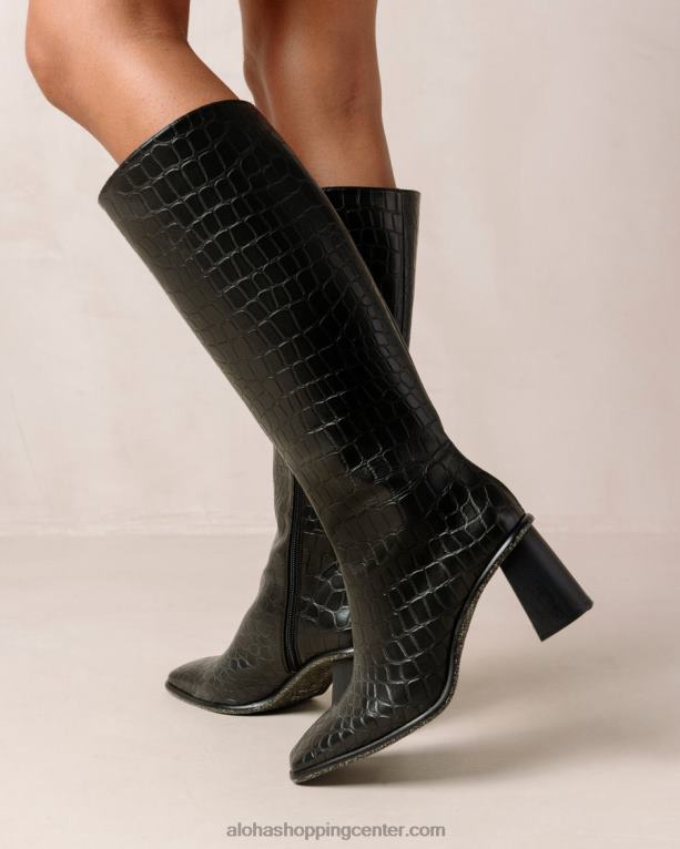 east apple alli - črni veganski usnjeni škornji ženske Alohas 0D4R857