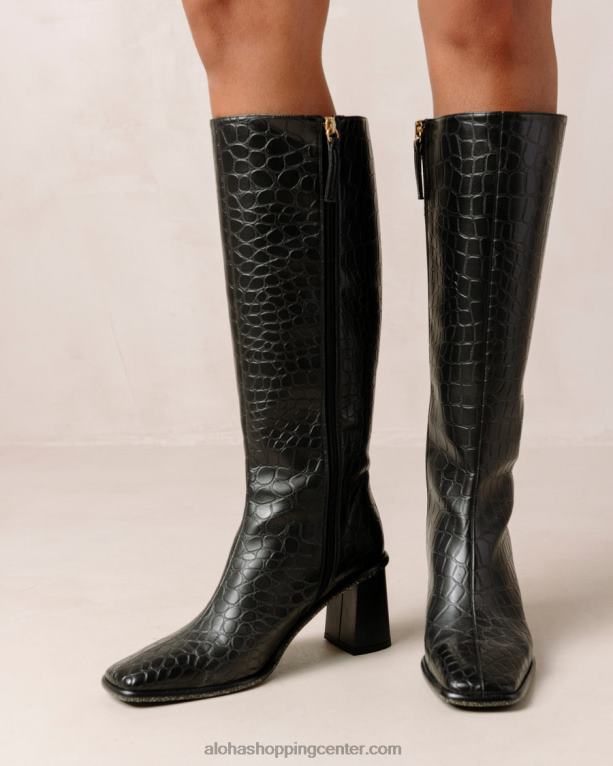 east apple alli - črni veganski usnjeni škornji ženske Alohas 0D4R857