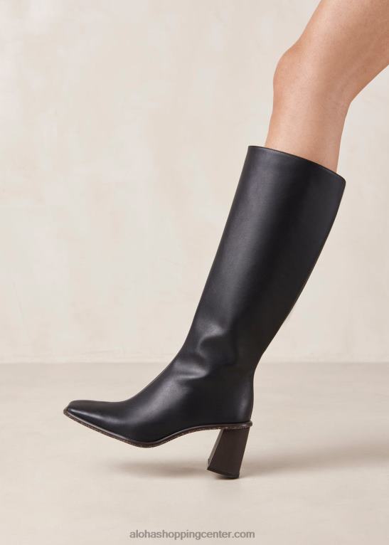 east corn - črni veganski usnjeni škornji ženske Alohas 0D4R847