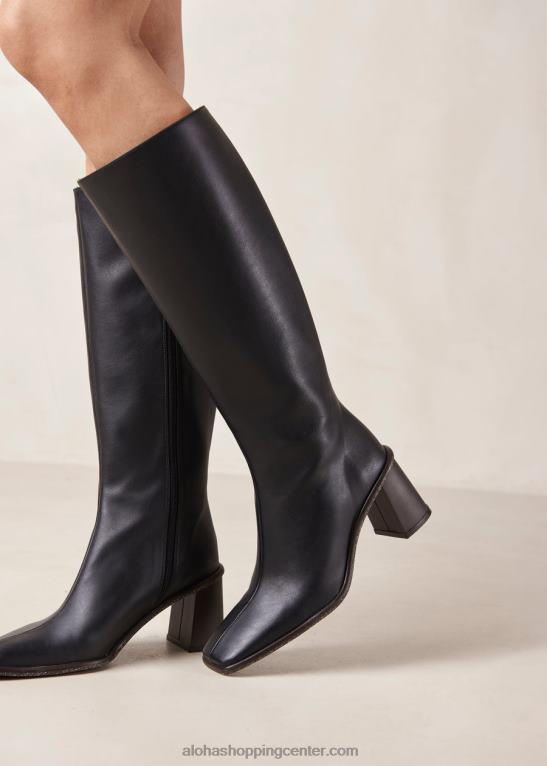 east corn - črni veganski usnjeni škornji ženske Alohas 0D4R847