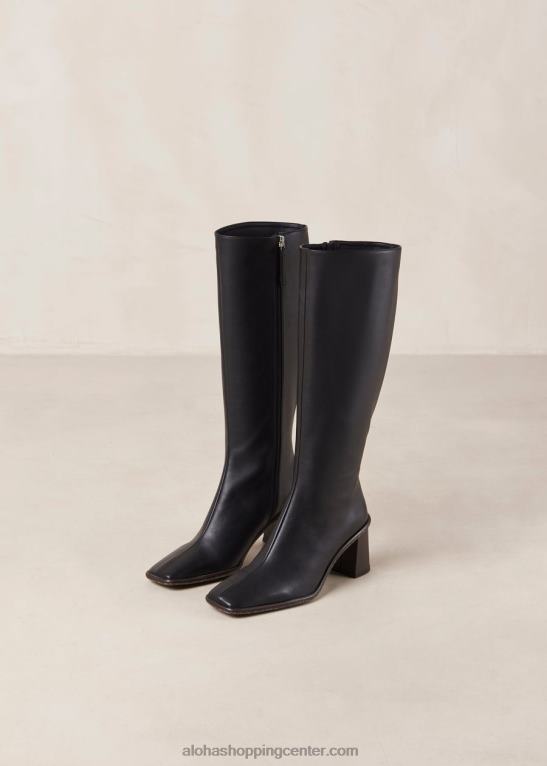 east corn - črni veganski usnjeni škornji ženske Alohas 0D4R847