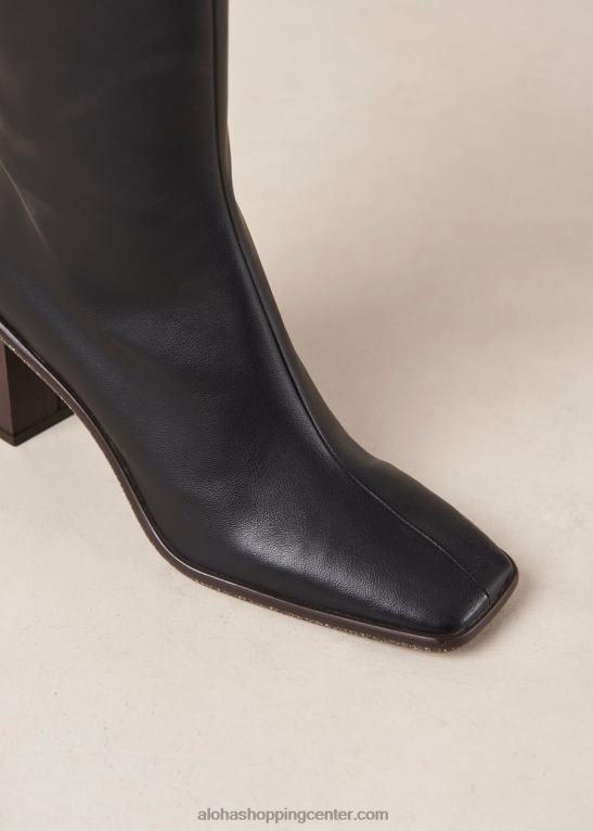 east corn - črni veganski usnjeni škornji ženske Alohas 0D4R847