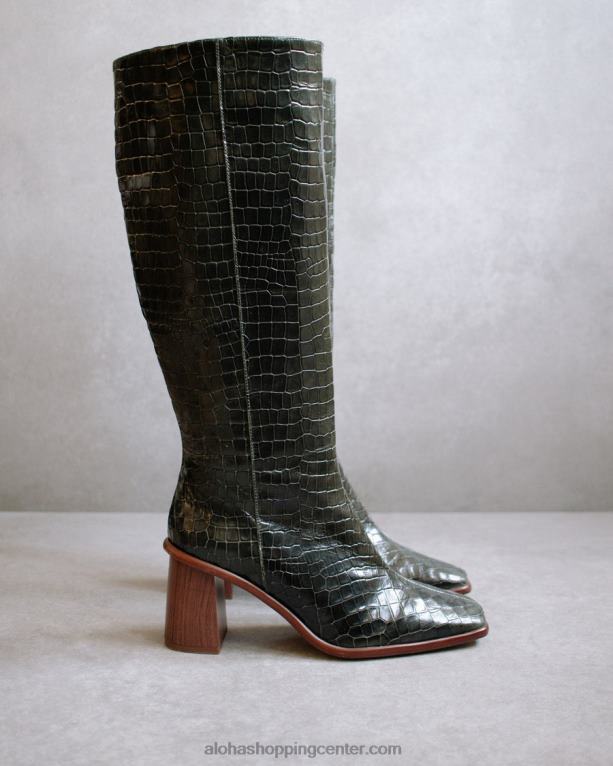 east croco - zeleni usnjeni škornji ženske Alohas 0D4R850