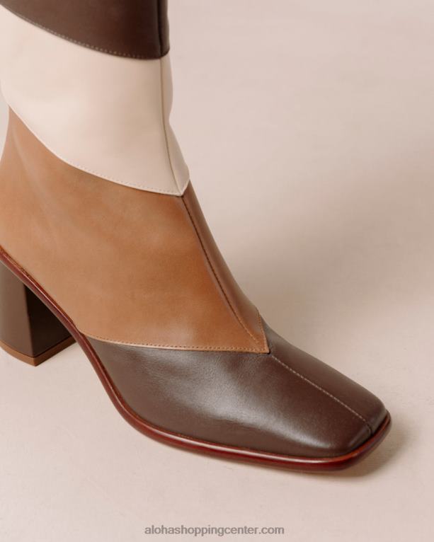 east patchwork vintage - beli in rjavi usnjeni škornji ženske Alohas 0D4R840