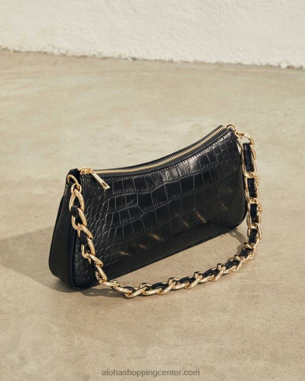 eksotika - črna usnjena torbica ženske Alohas 0D4R81161