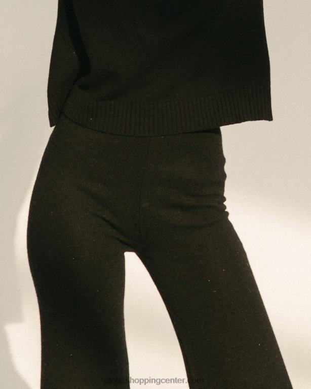 enostaven padec - črne pletene hlače ženske Alohas 0D4R8914