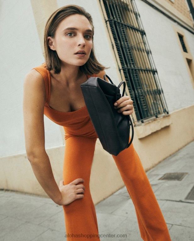 enostavno - oranžne široke hlače ženske Alohas 0D4R8701