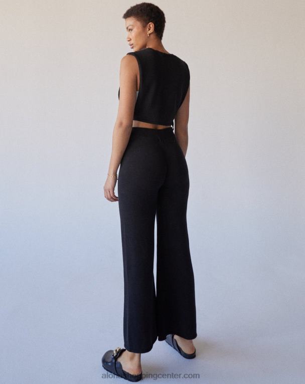 enostavno - črne pletene hlače ženske Alohas 0D4R8698