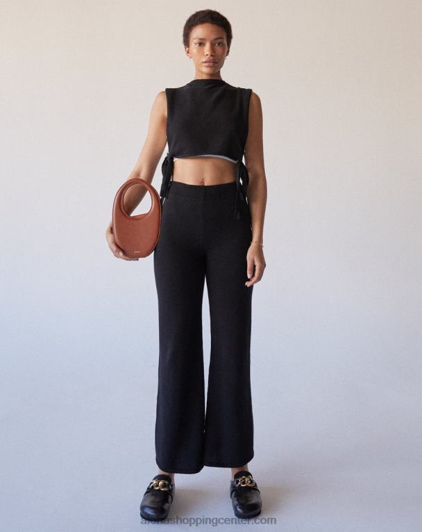 enostavno - črne pletene hlače ženske Alohas 0D4R8698