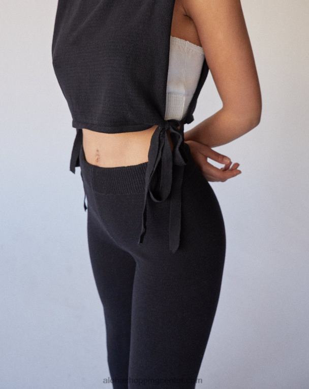 enostavno - črne pletene hlače ženske Alohas 0D4R8698