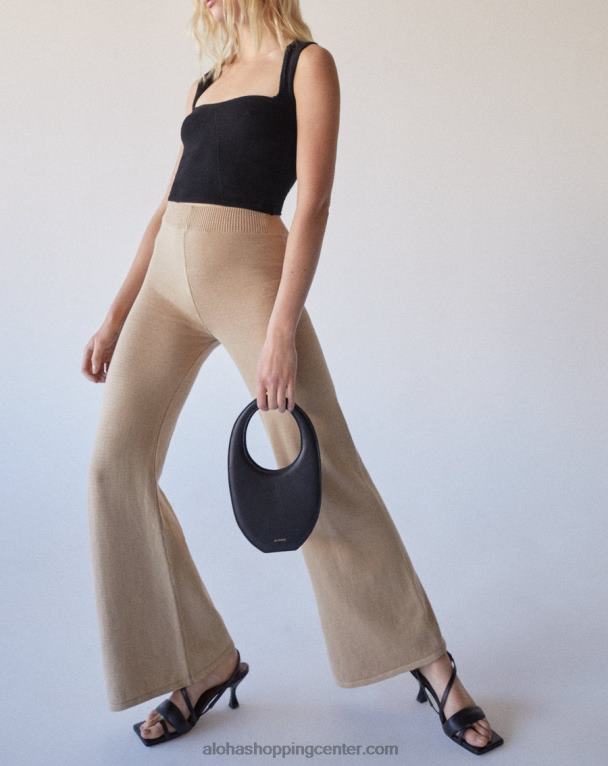 enostavno široke - bež pletene hlače ženske Alohas 0D4R8699