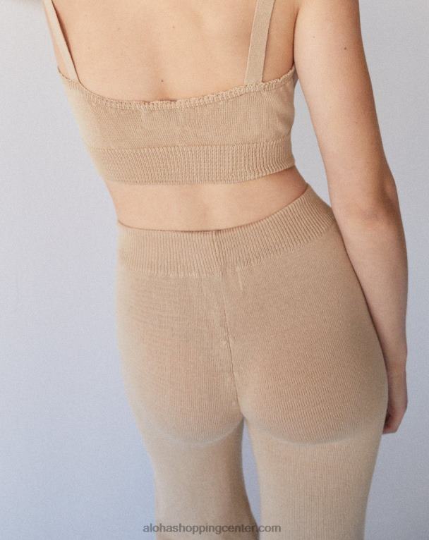 enostavno široke - bež pletene hlače ženske Alohas 0D4R8699