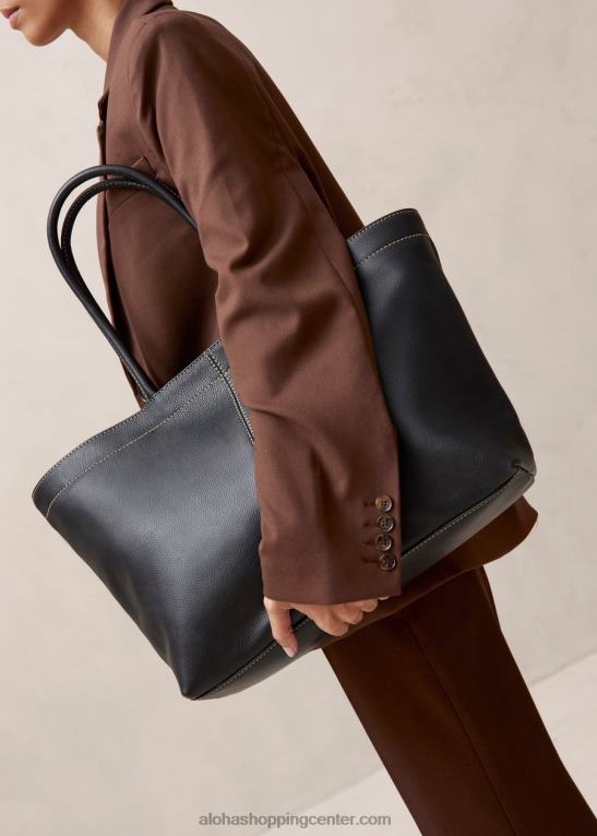 f - črna usnjena torbica ženske Alohas 0D4R81093