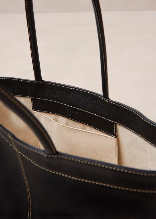 f - črna usnjena torbica ženske Alohas 0D4R81093