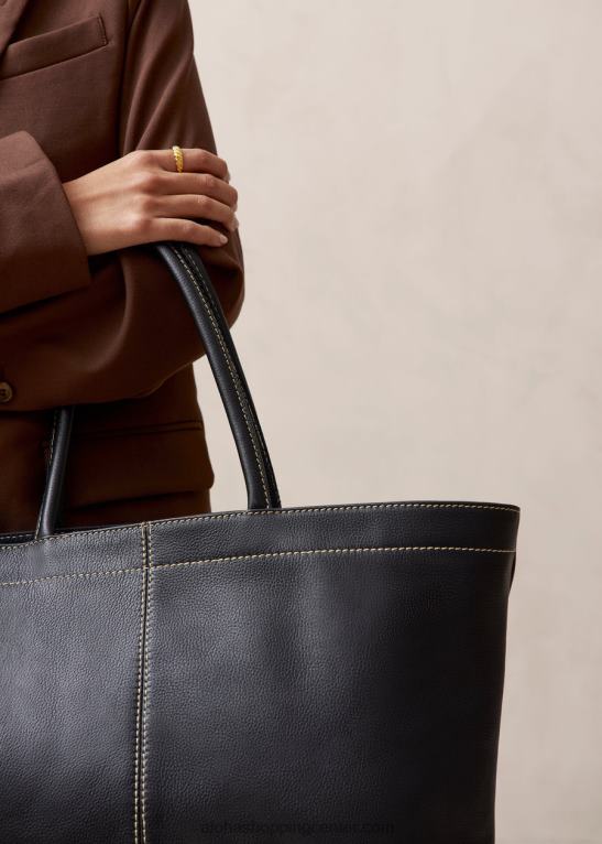 f - črna usnjena torbica ženske Alohas 0D4R81093