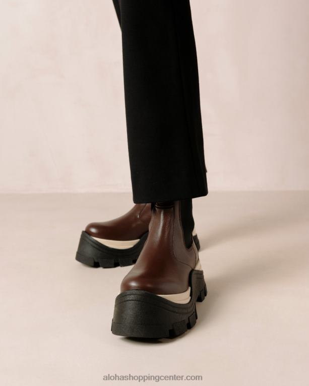 feniks šah - rjavi usnjeni škornji ženske Alohas 0D4R8576