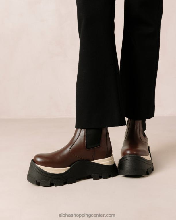 feniks šah - rjavi usnjeni škornji ženske Alohas 0D4R8576