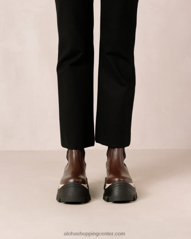 feniks šah - rjavi usnjeni škornji ženske Alohas 0D4R8576