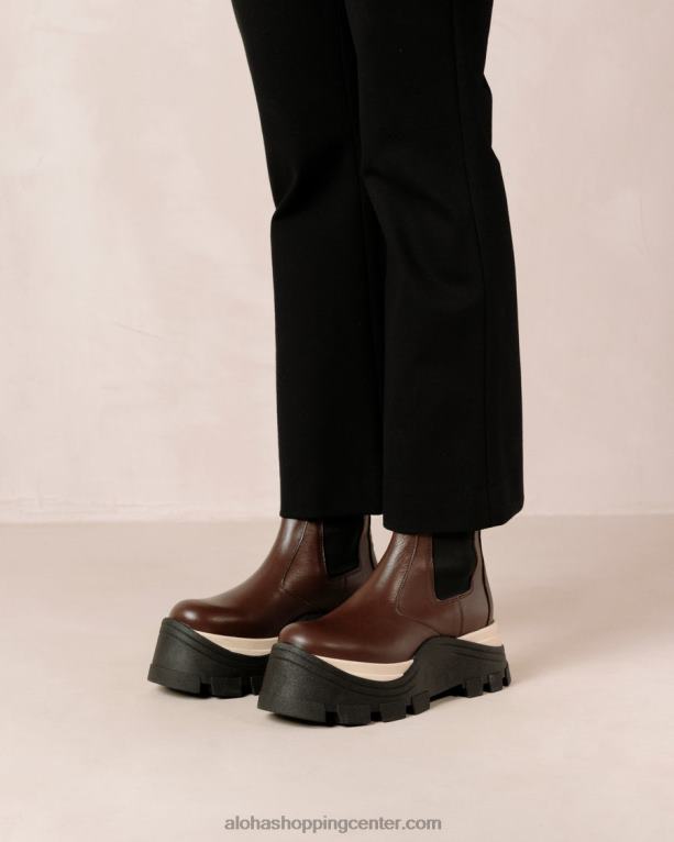 feniks šah - rjavi usnjeni škornji ženske Alohas 0D4R8576